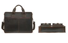 Load image into Gallery viewer, Vintage Men's Cow Genuine Leather Briefcase Crazy Horse Leather Messenger Bag - travelprosonline