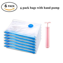 Load image into Gallery viewer, Durable Vacuum Storage Bags: For Clothes, Pillows, Bedding, Blankets and More. Space Save Compression is great for Travel with Hand Pump & Seal Zipper