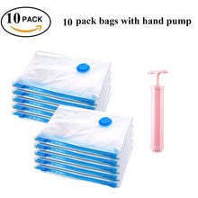 Load image into Gallery viewer, Durable Vacuum Storage Bags: For Clothes, Pillows, Bedding, Blankets and More. Space Save Compression is great for Travel with Hand Pump & Seal Zipper