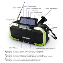 Load image into Gallery viewer, Emergency Solar Hand Crank Radio 5000mAh Power Bank Charger with Flash Light Outdoor Camping Survival Radio