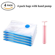 Load image into Gallery viewer, Durable Vacuum Storage Bags: For Clothes, Pillows, Bedding, Blankets and More.  Space Save Compression is great for Travel with  Hand Pump &amp; Seal Zipper
