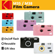 Load image into Gallery viewer, KODAK Vintage Retro M35 / M38 35mm Reusable Film Camera Sky Blue/ Yellow / Mint Green / Pink / Red / Cobalt Blue - travelprosonline
